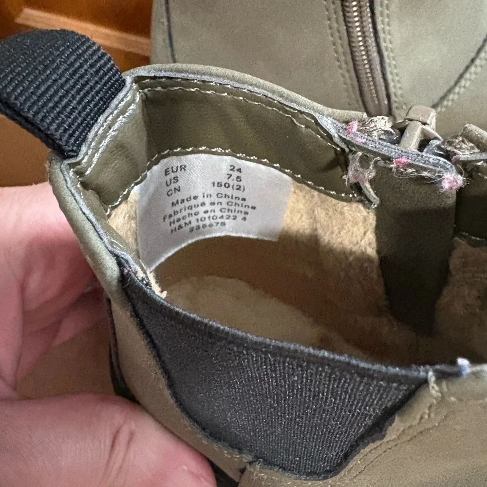 H&M Olive Green Kids' Boots final sale